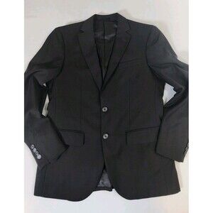 Alberto Cardinali Mens 38S Blazer Black Sport Coat Lined Double Vented Slim Fit